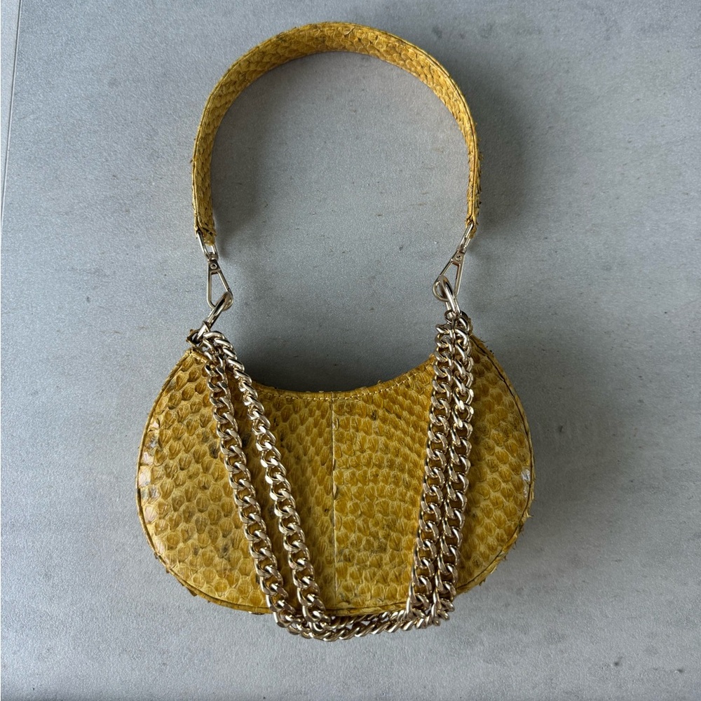 Aliel Yellow Snakeskin Shoulder bag